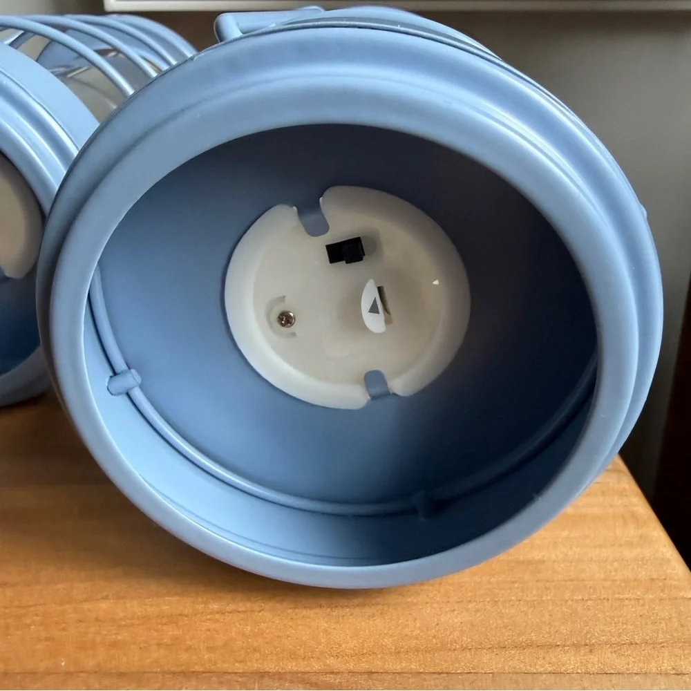 NWT Set of 3 Target Bullseye Playground Nautical Metal Coastal Blue Lanterns